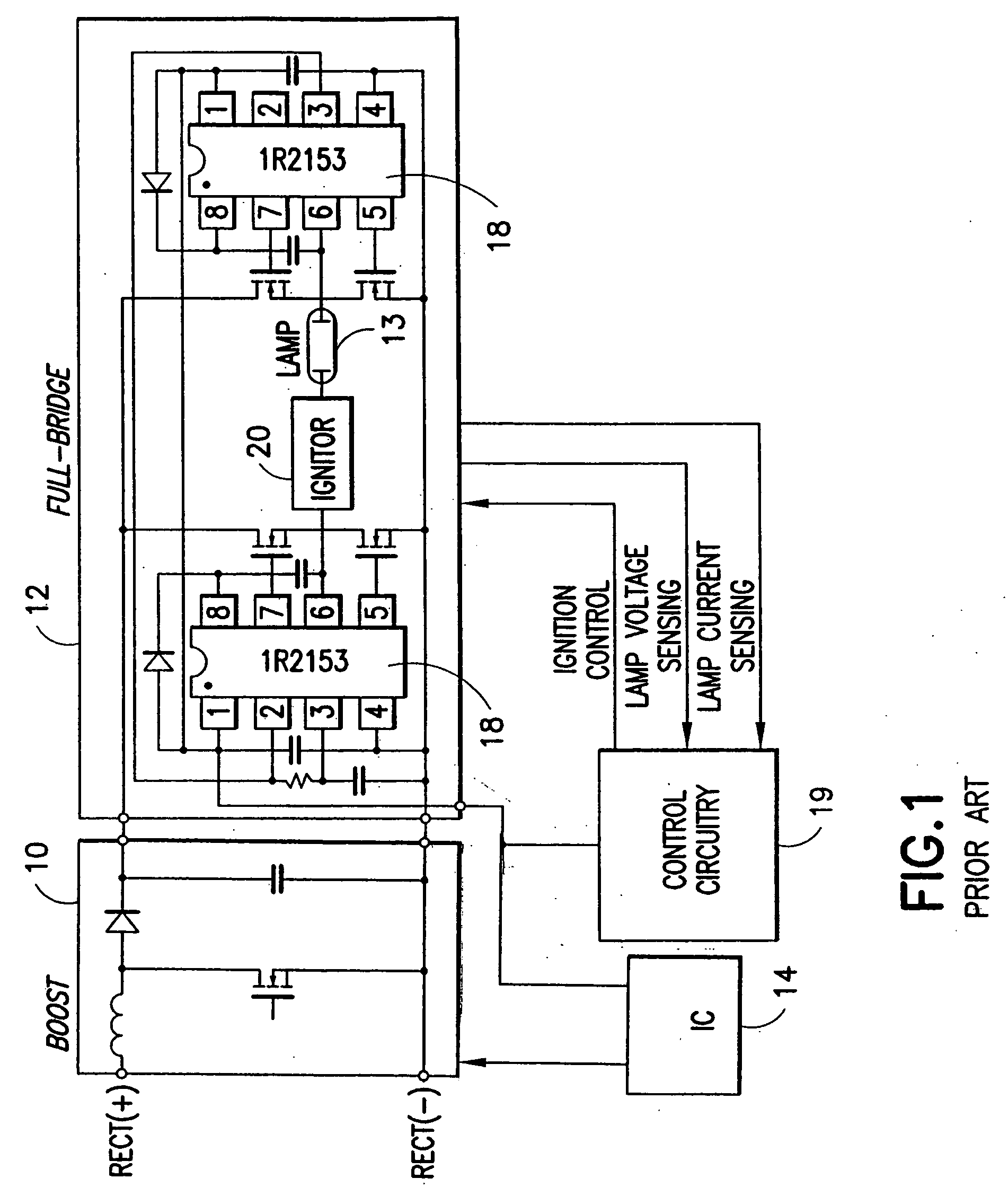 Automotive high intensity discharge lamp ballast circuit