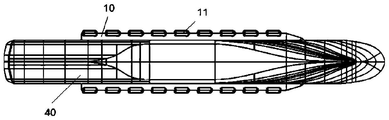 External wave-absorbing protection device for wave impact on lifeboat