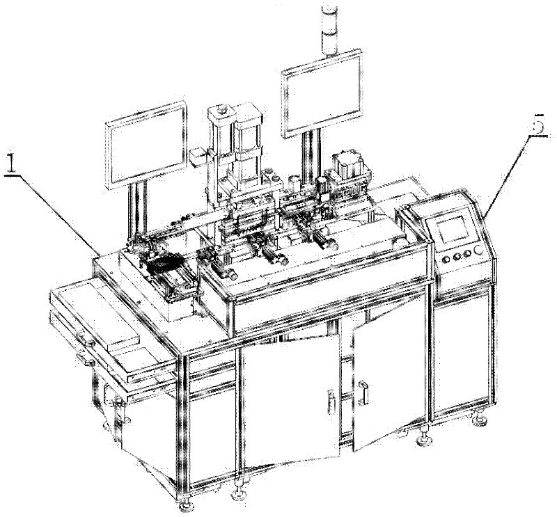 Equipment for automatically cutting and detecting appearance and electric property of light-emitting diode (LED) lamp semi-finished products