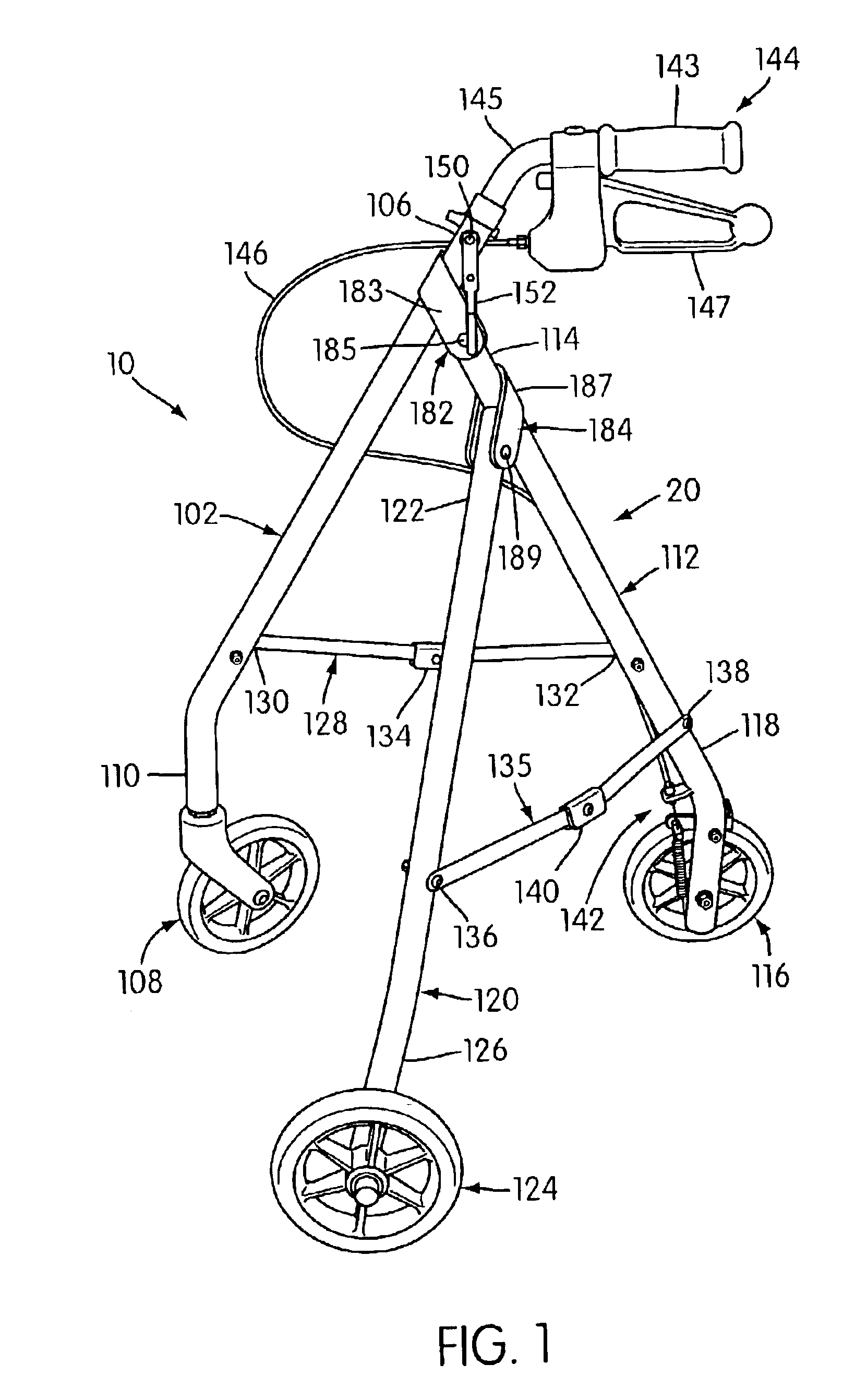 Collapsible side wheeled walker