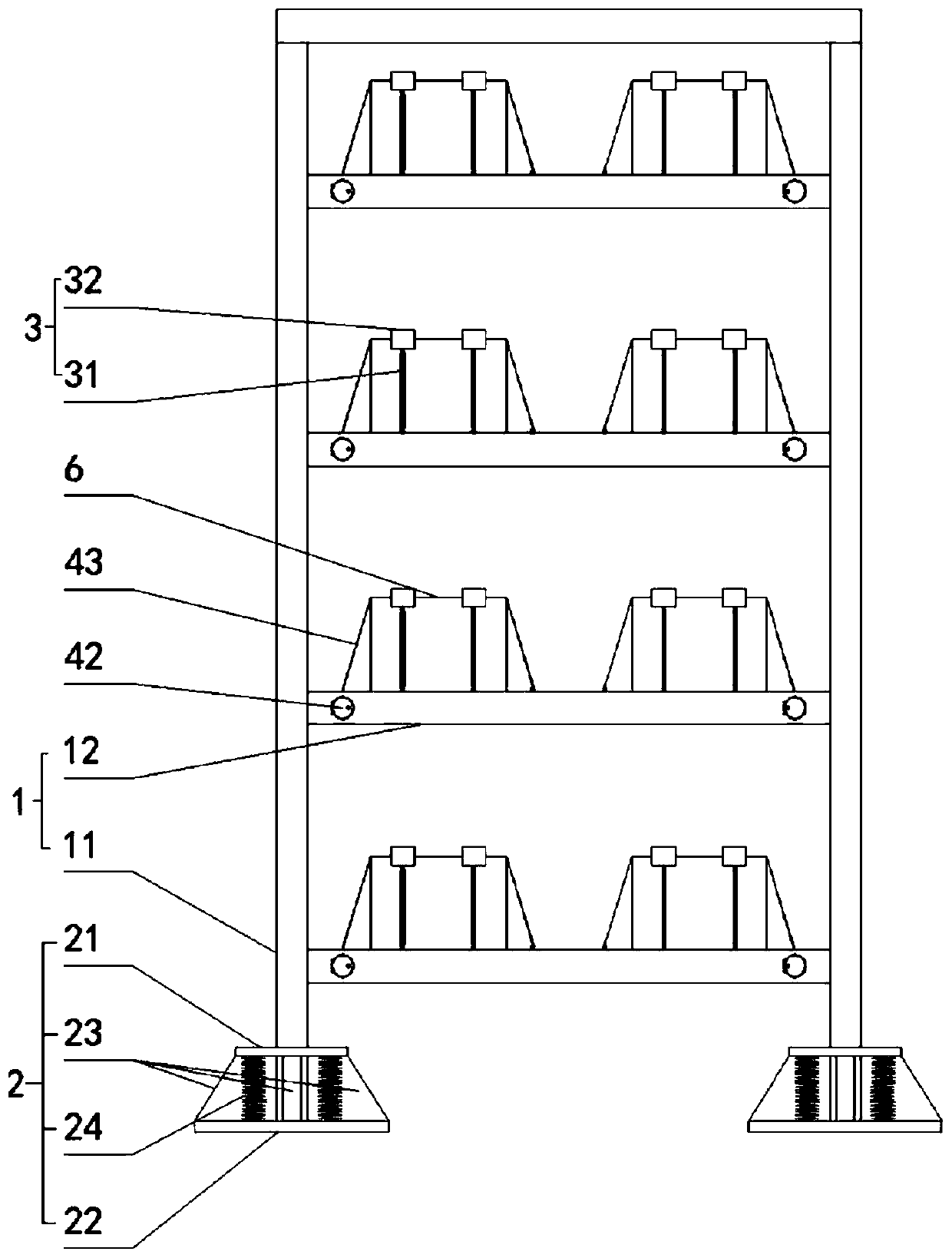 High-stability shelf used on ship