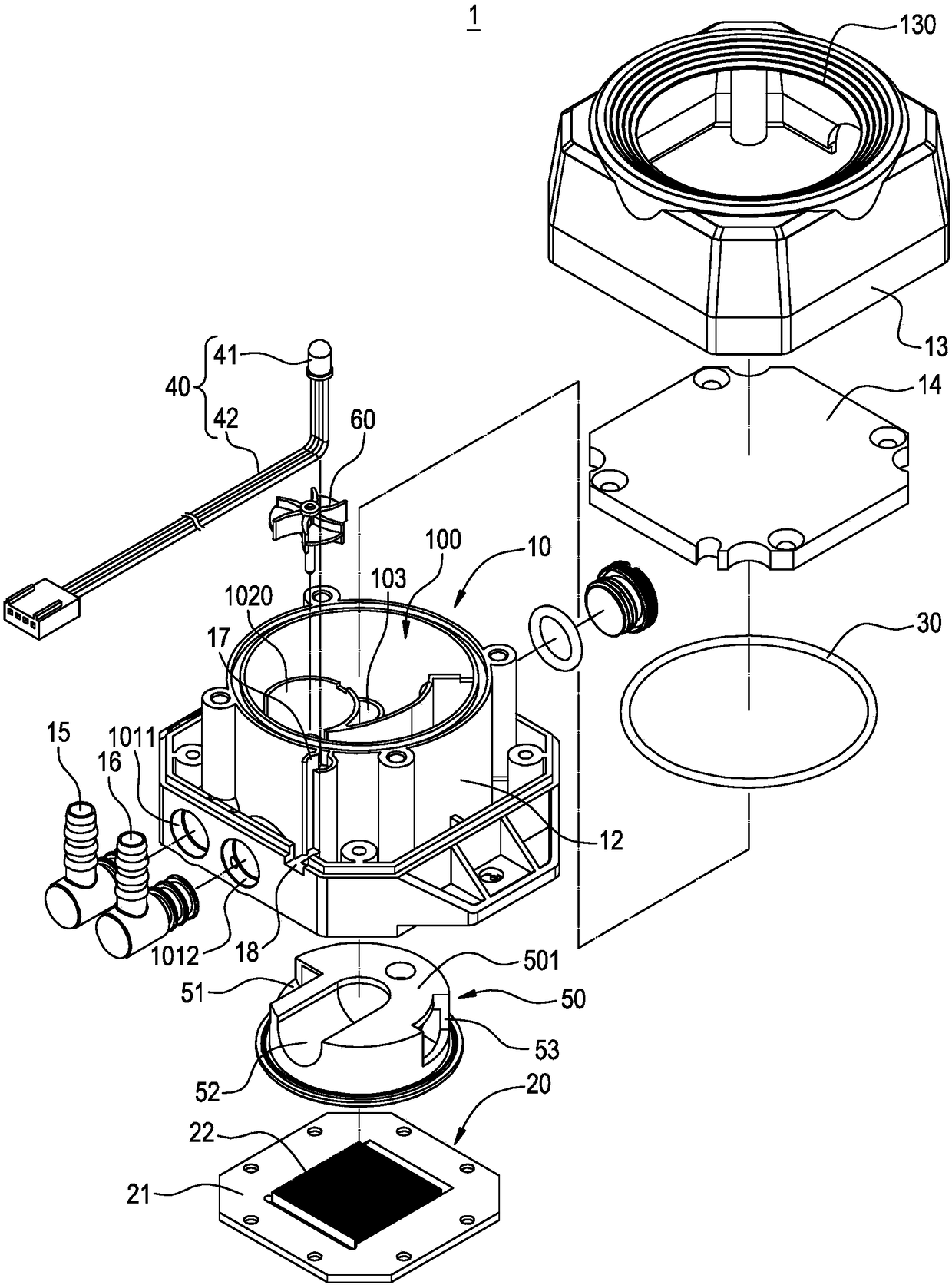 Heat dissipation water tank structure of water cooling system