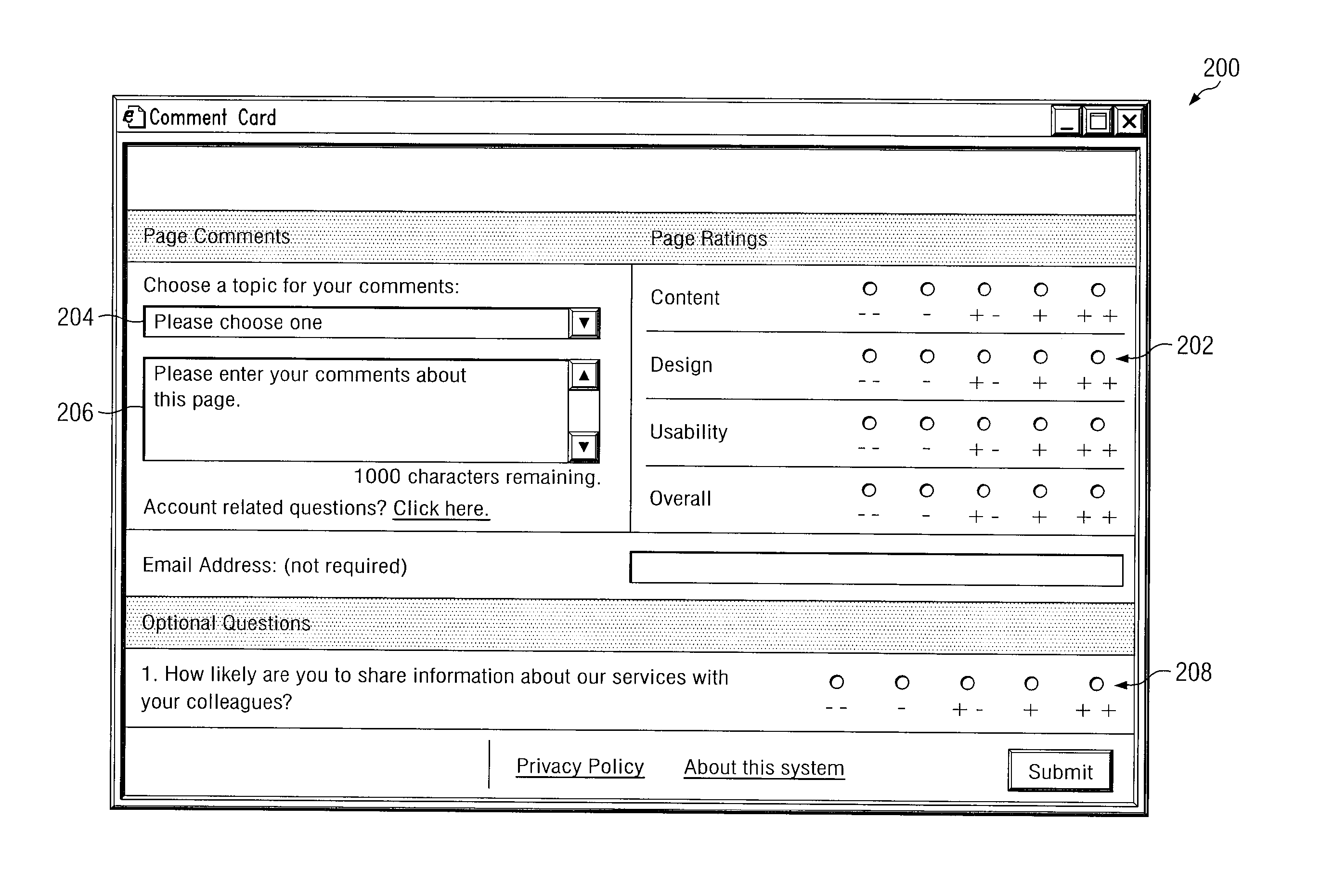 Computer-implemented system and method for measuring and reporting business intelligence based on comments collected from web page users using software associated with accessed web pages