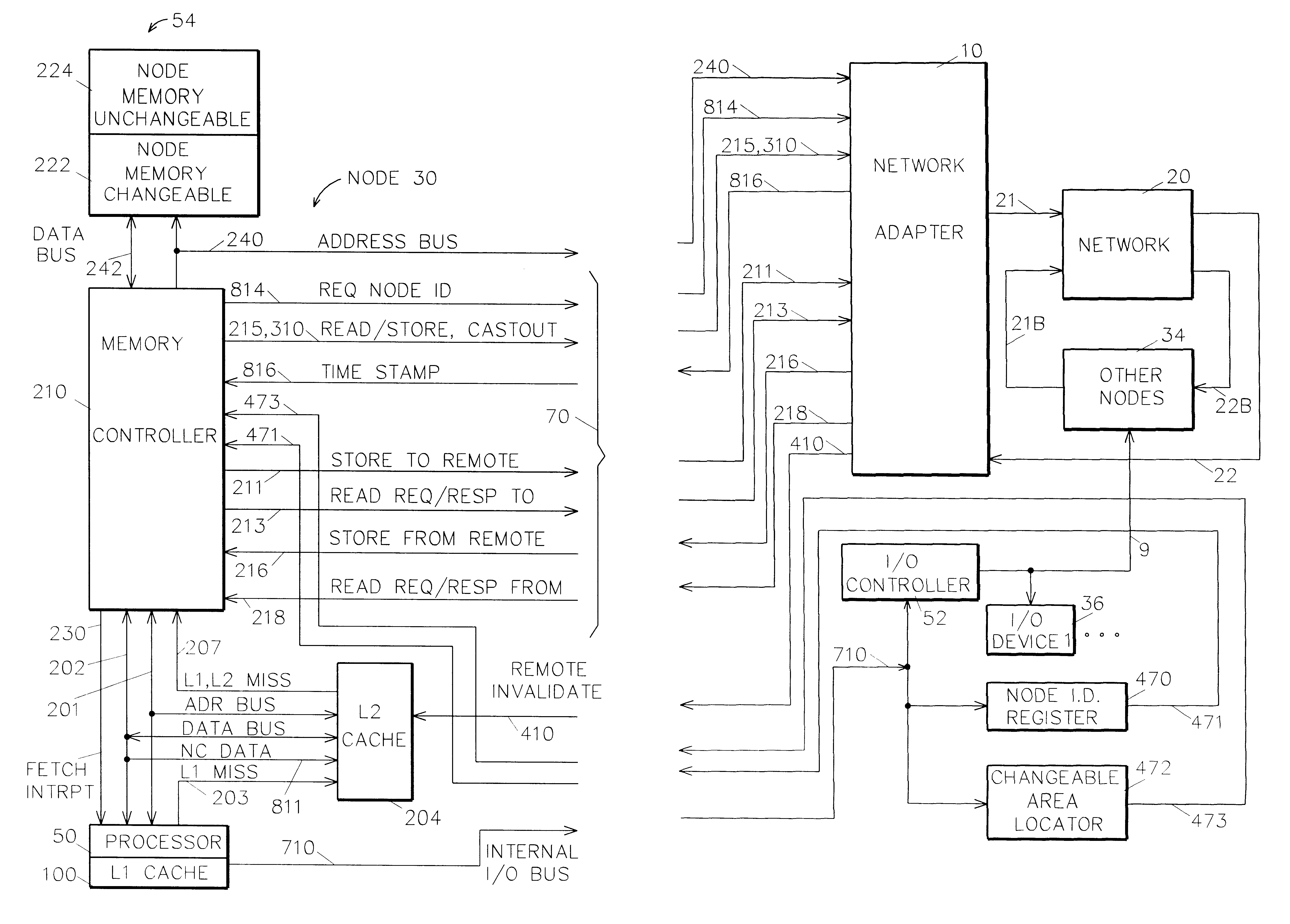 Cache coherent network adapter for scalable shared memory processing systems