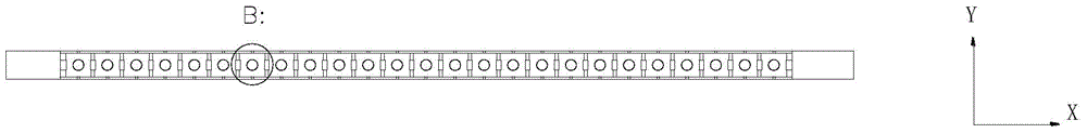 Tin-soldering tooling with strip-shaped heat dissipation holes and heat conduction holes