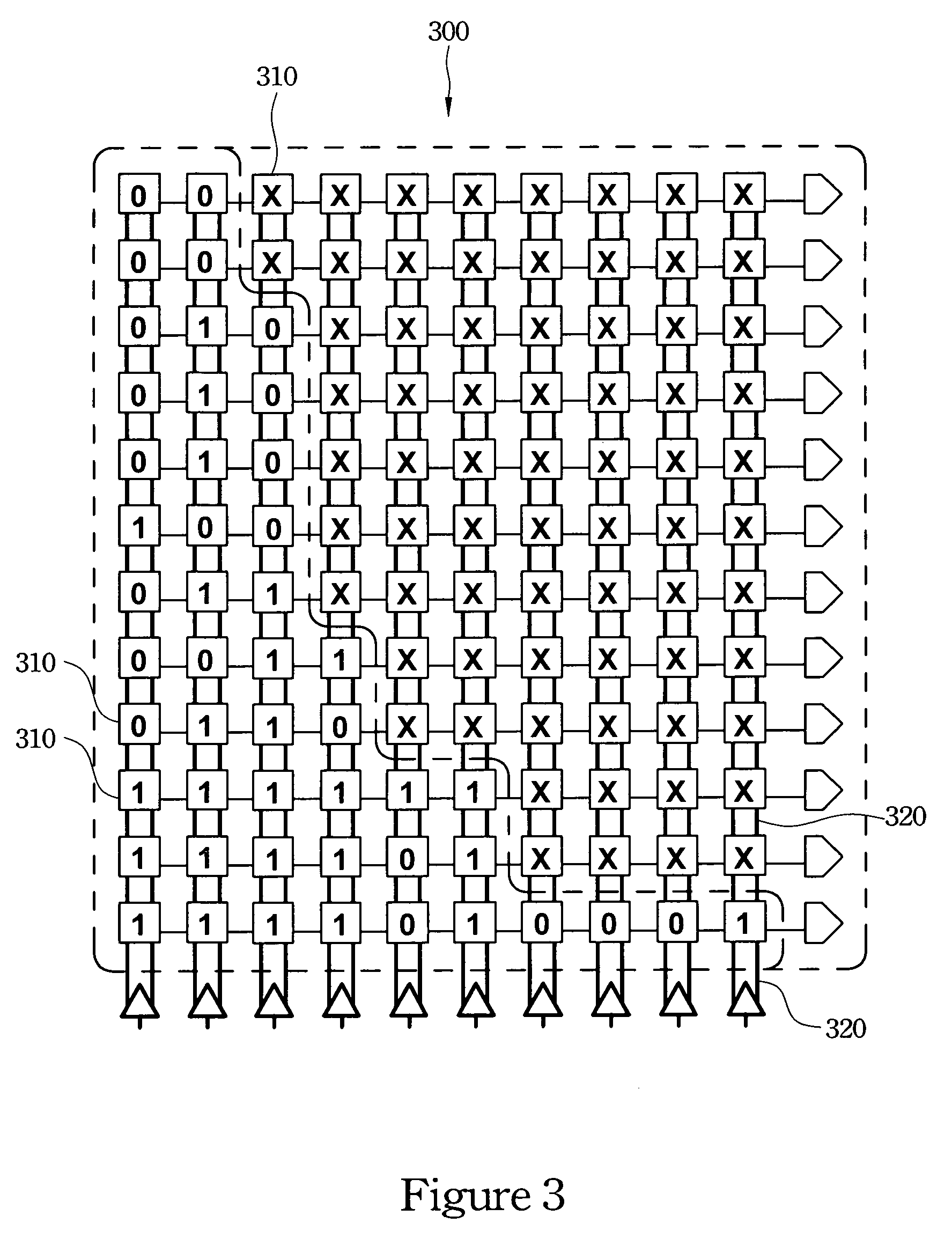 Segmented search line circuit device for content addressable memory