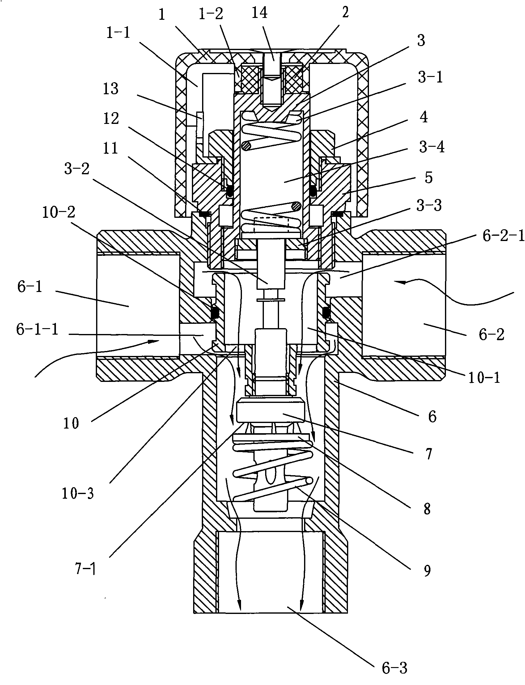 Automatic constant-temperature water mixing valve