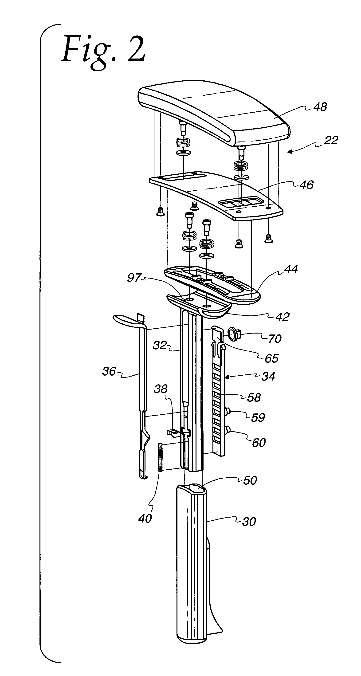 Vertically adjustable chair armrest