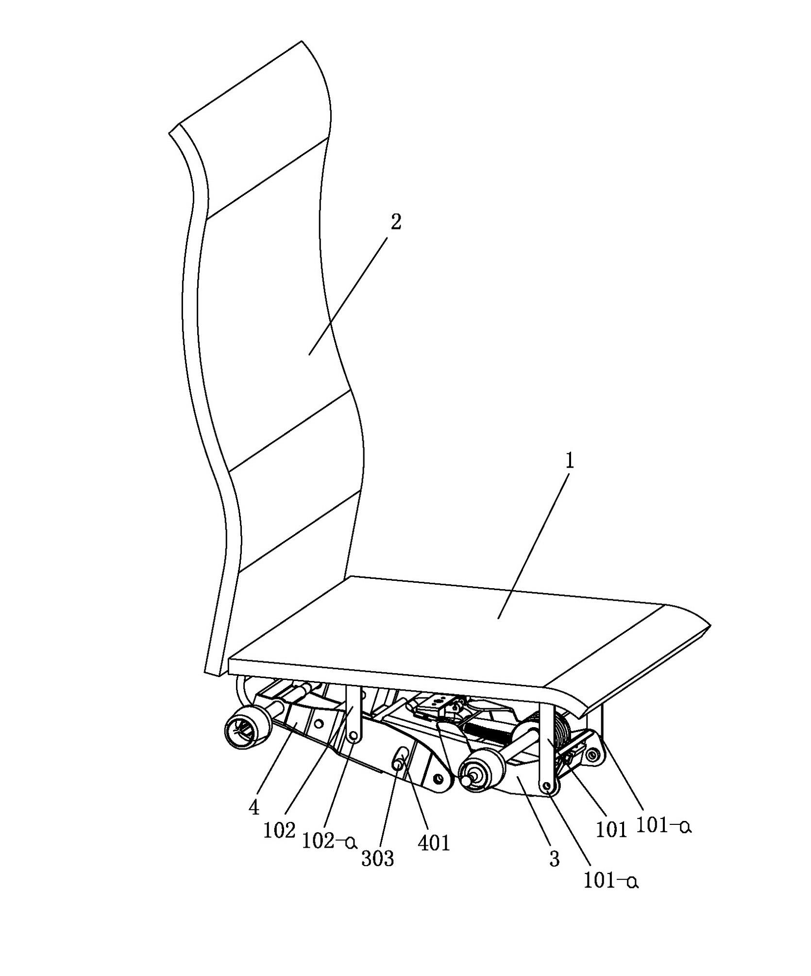 Revolving chair structure with stepless tipping regulation