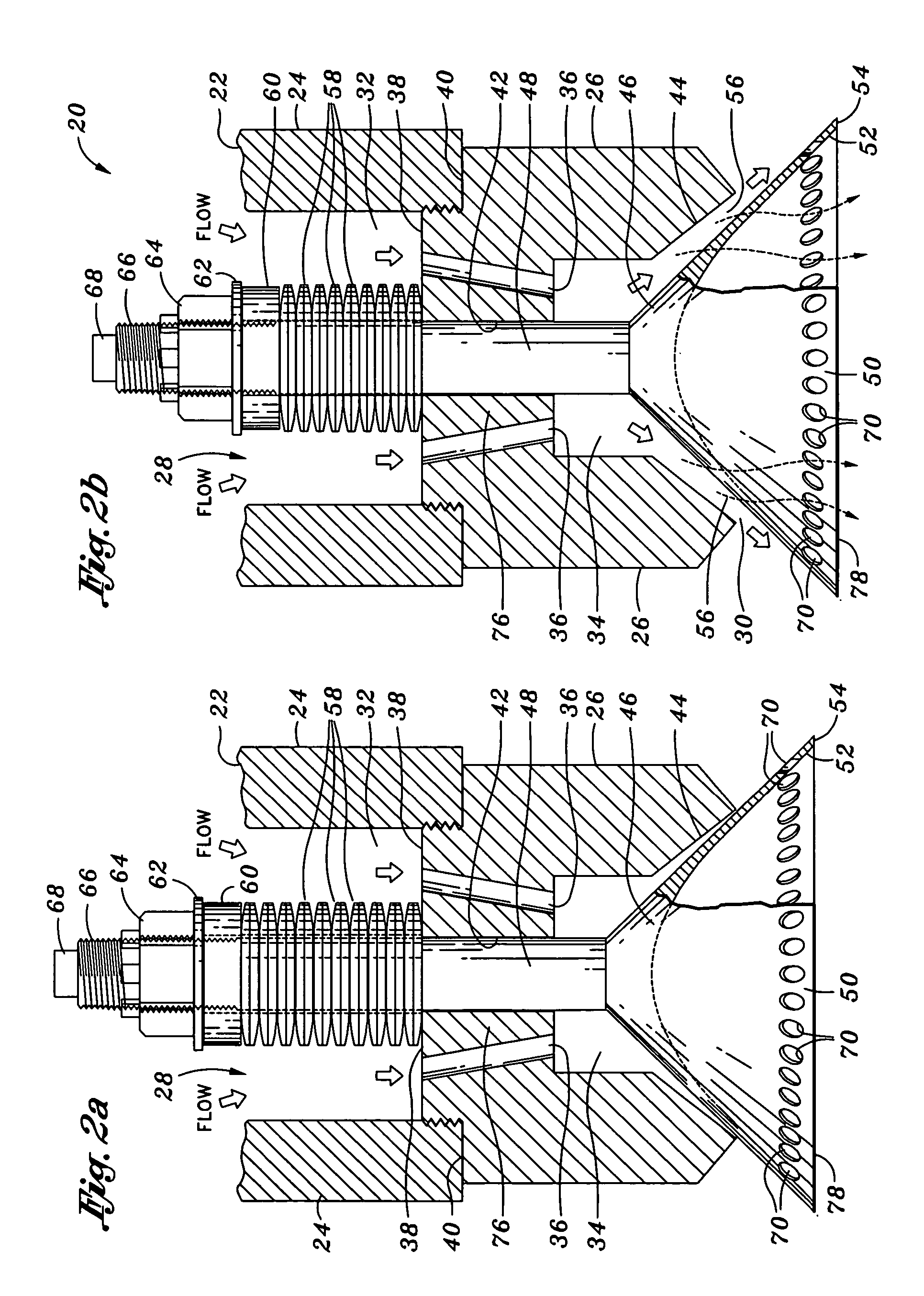 Pressure blast pre-filming spray nozzle