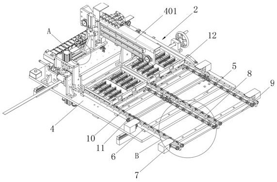 Photoetching device of mainboard for semiconductor packaging and working method of photoetching device