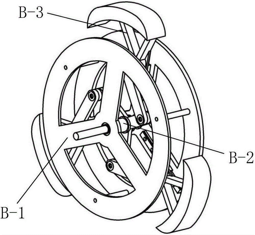 Under-actuated deforming wheel type obstacle crossing robot