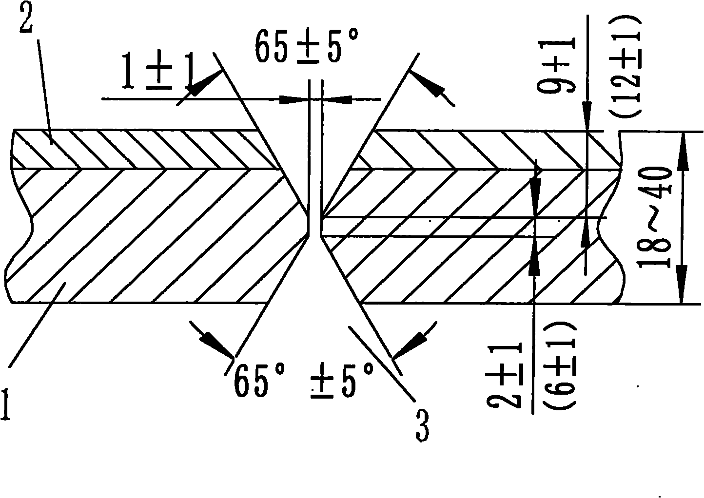 Submerged-arc welding process of stainless steel composite steel plate