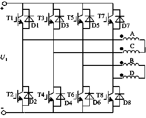 Four-phase brushless DC (direct current) motor fault-tolerant power converter and control method thereof