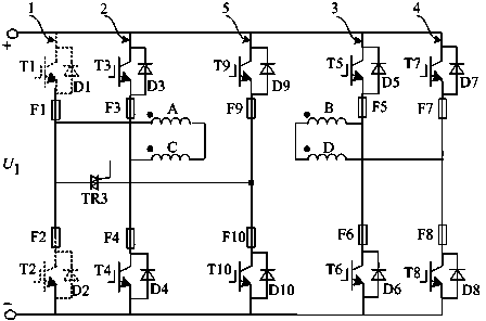 Four-phase brushless DC (direct current) motor fault-tolerant power converter and control method thereof