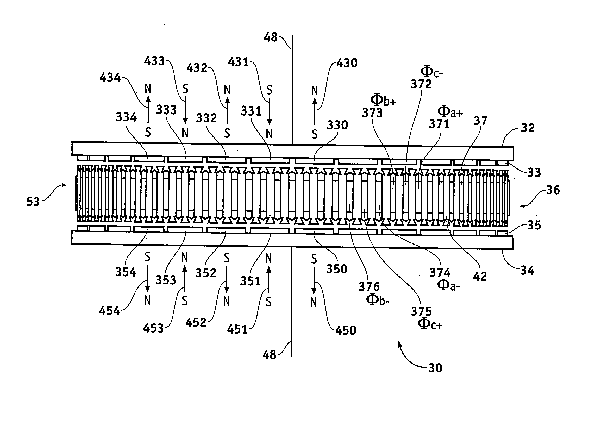 Axial flux motor mass reduction with improved cooling