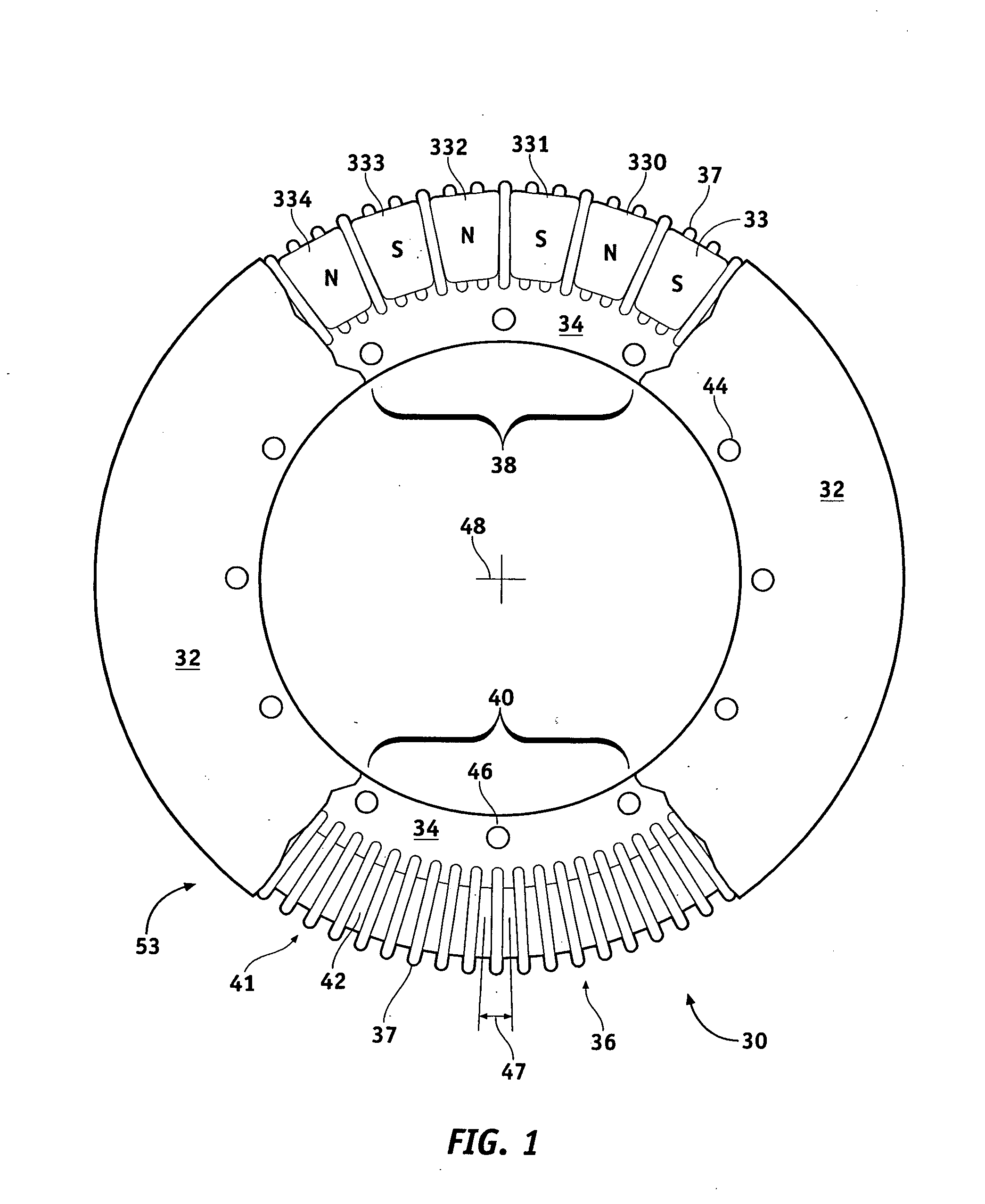 Axial flux motor mass reduction with improved cooling