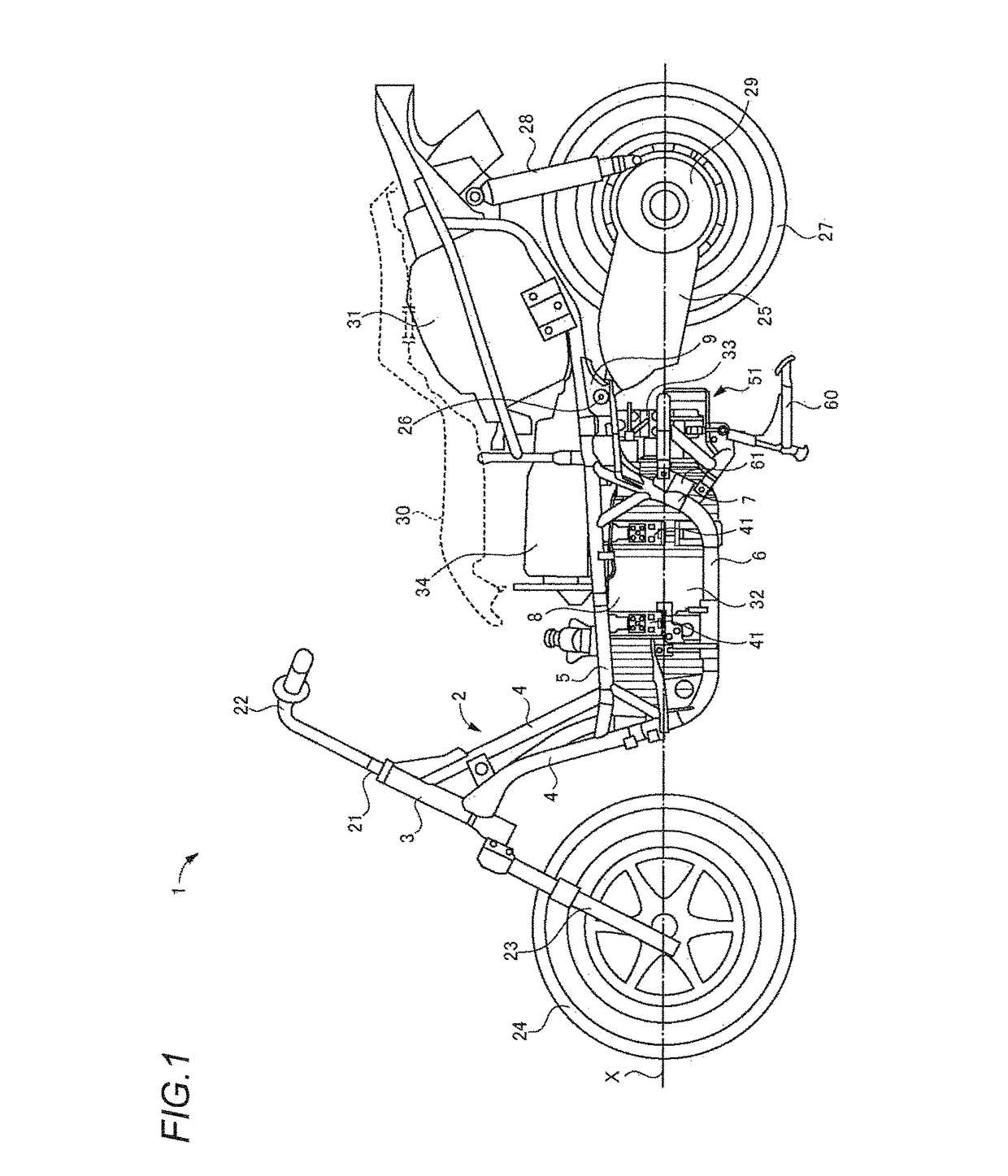 Saddle-ridden type fuel cell vehicle