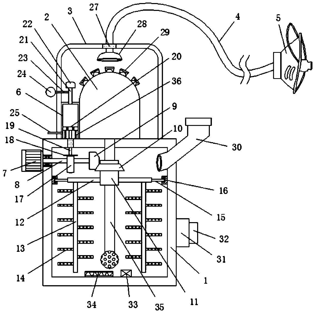 Multifunctional atomization treatment medicine leading-in device for pneumoconiosis treatment