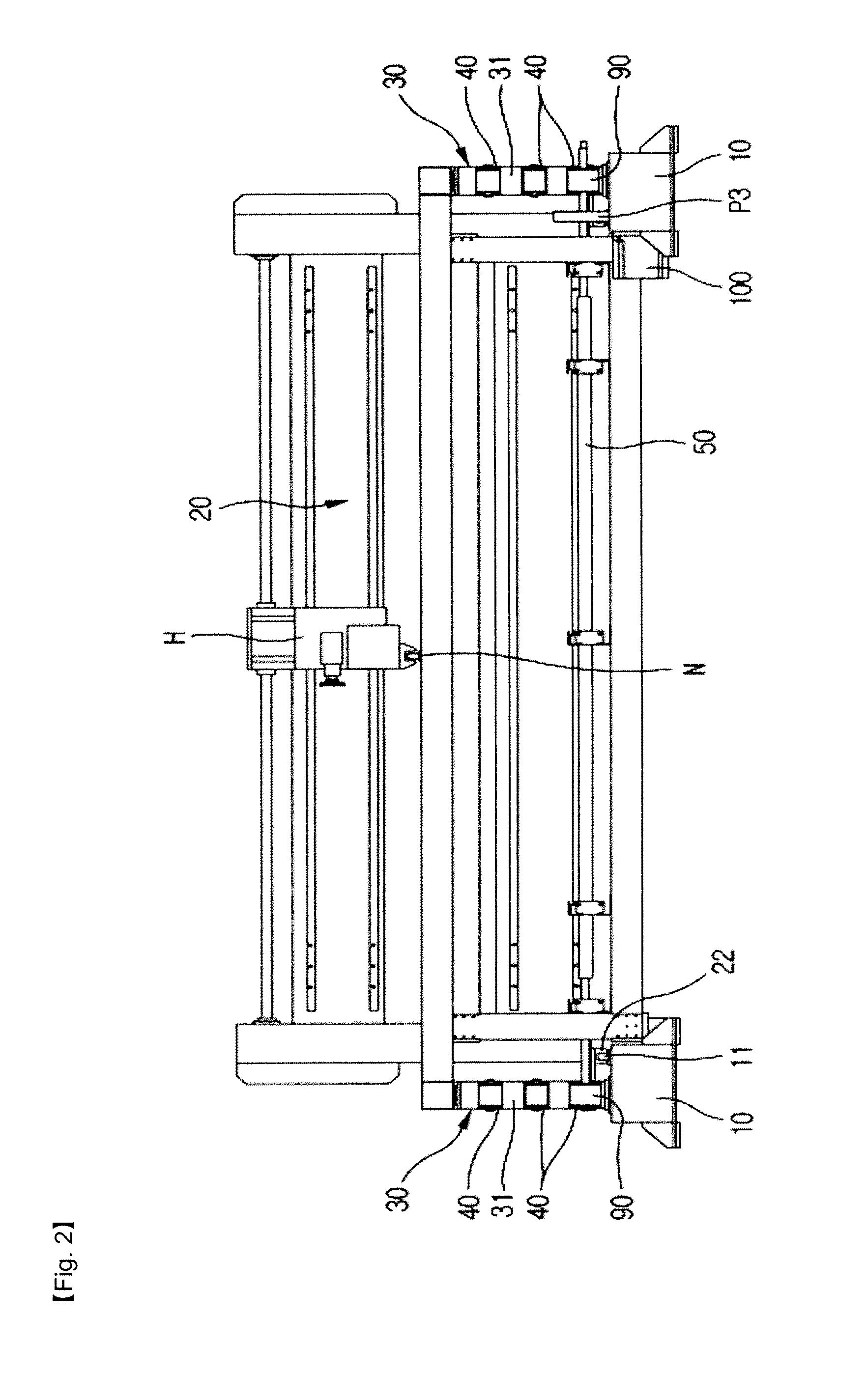 Apparatus for forward and backward movement of sewing machine