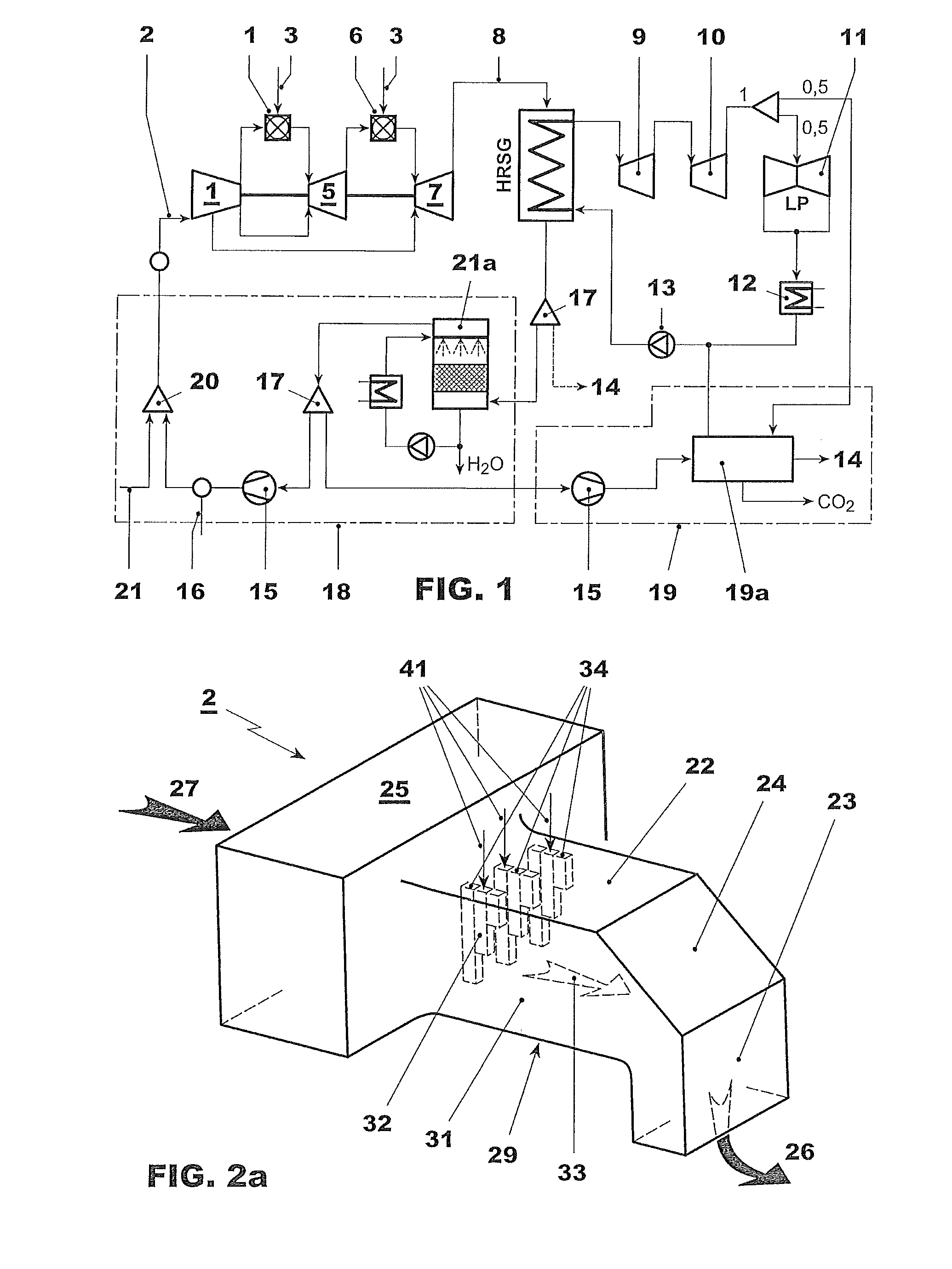 Mixing element for gas turbine units with flue gas recirculation