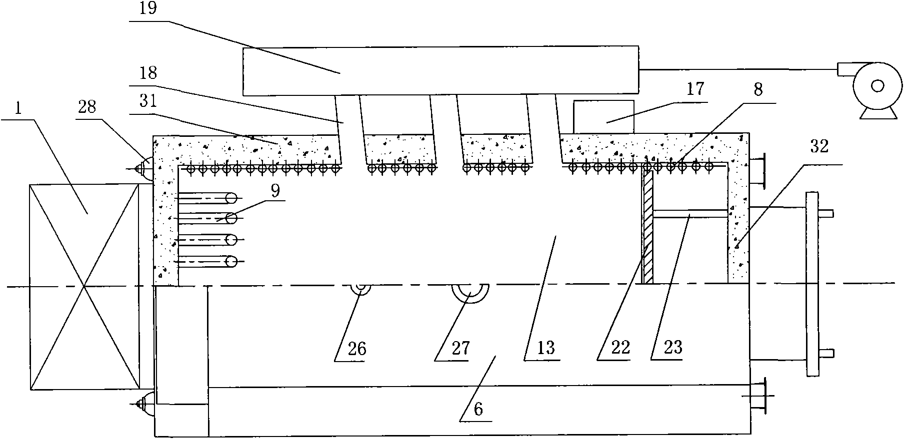 Industrial boiler for burning bio-briquettes