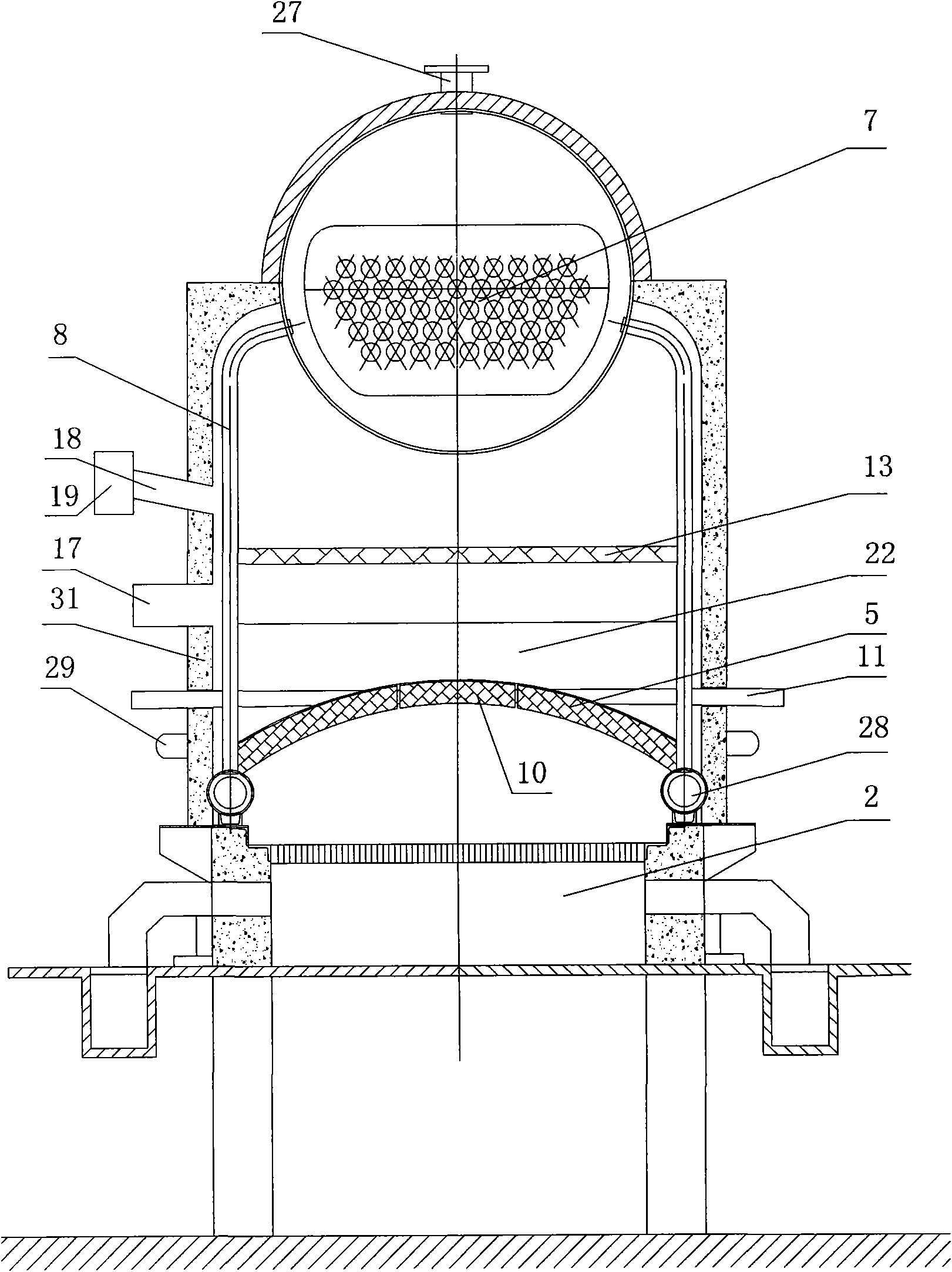 Industrial boiler for burning bio-briquettes