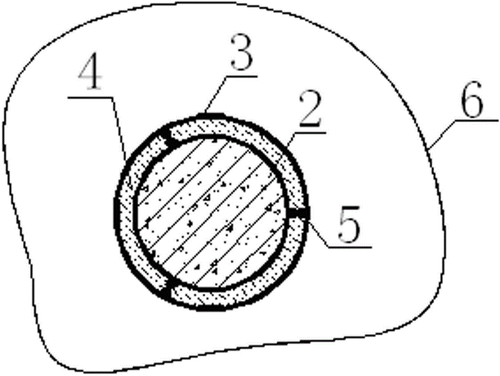 Bored composite pile structure under karst cave/soil cave geological condition