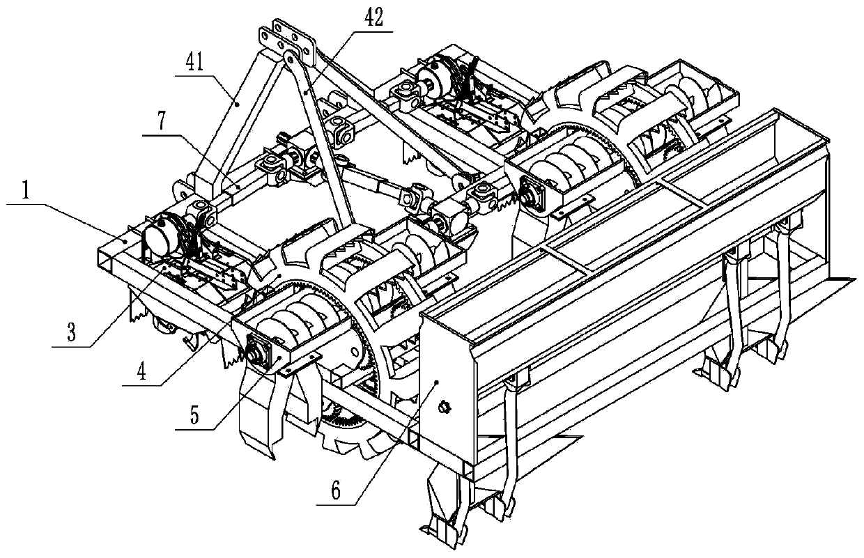 Intertillage, ridging and fertilizing integrated machine for cotton