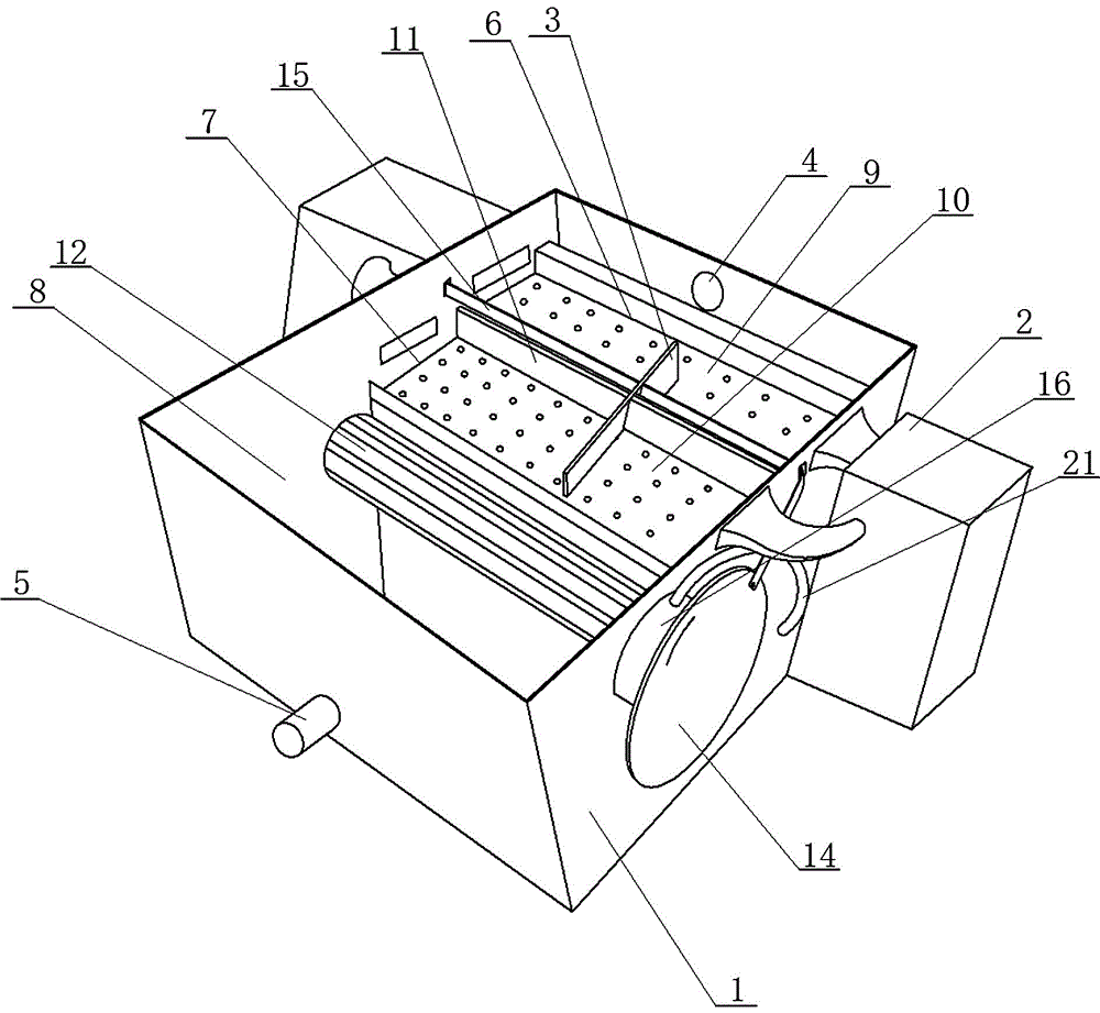 Oil-water separation device for treatment of kitchen wastewater