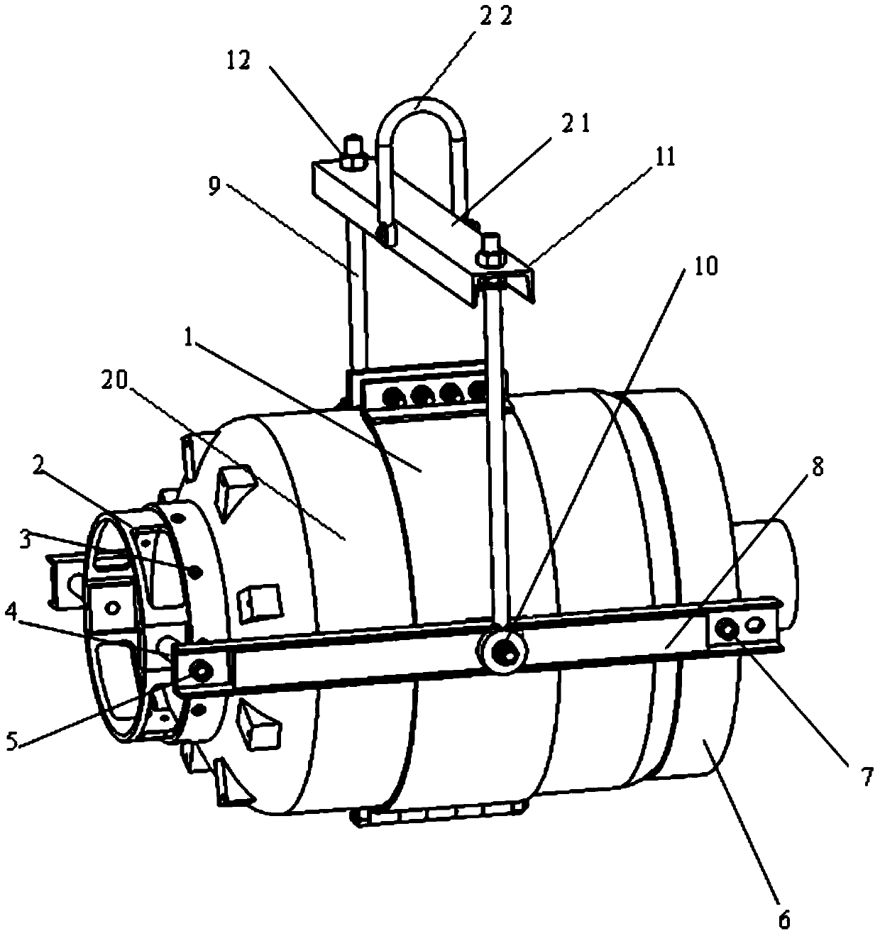 A large-mass pyrotechnic product safety hoisting device and its use method