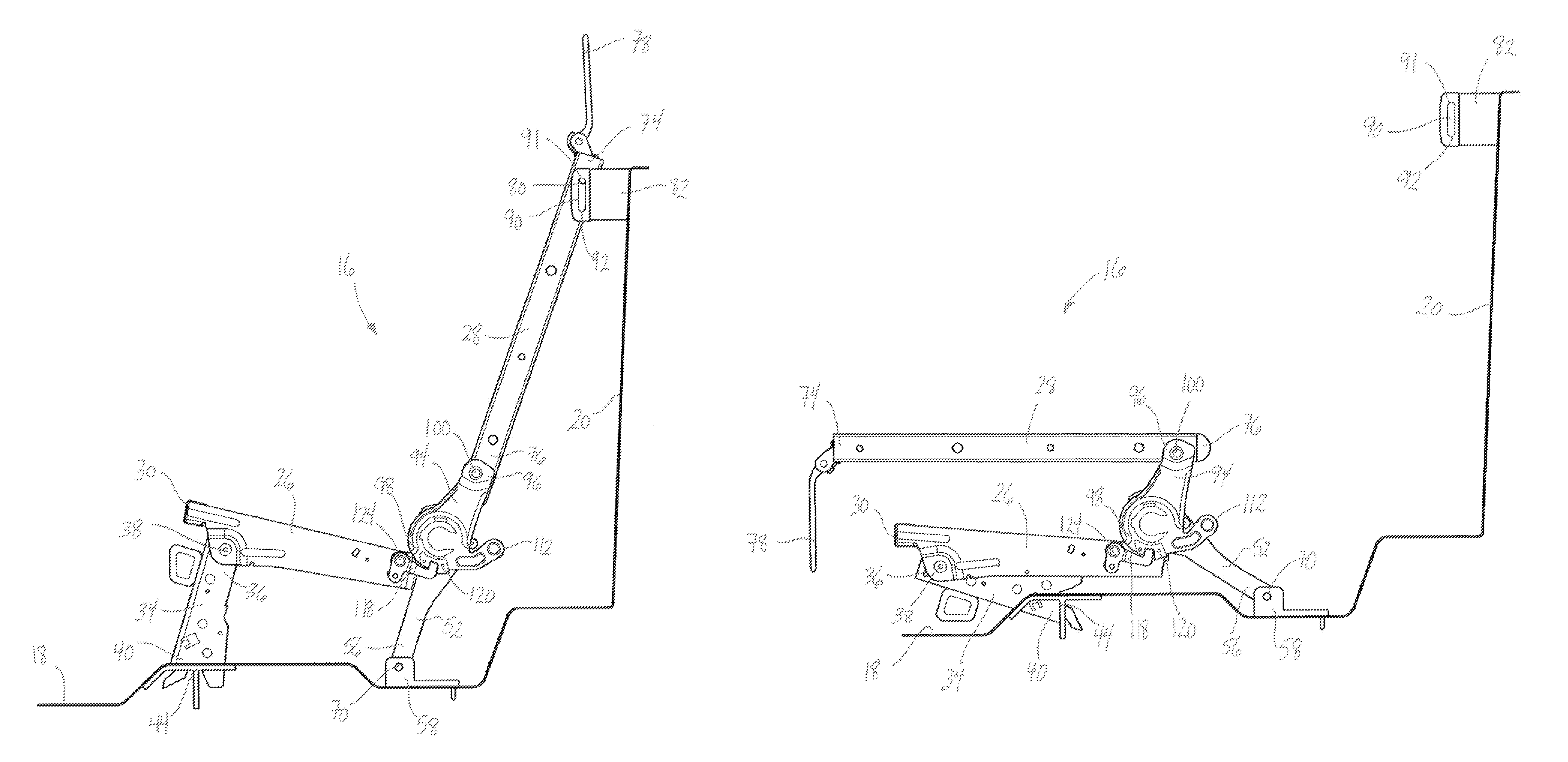 Multi-function rear seat structure mechanism