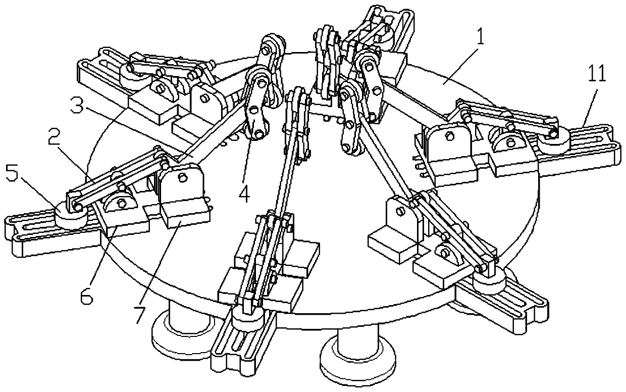 Clamping device applied to flow guiding hood