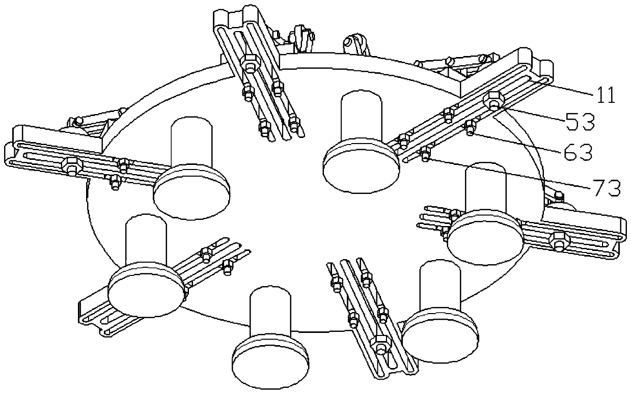 Clamping device applied to flow guiding hood