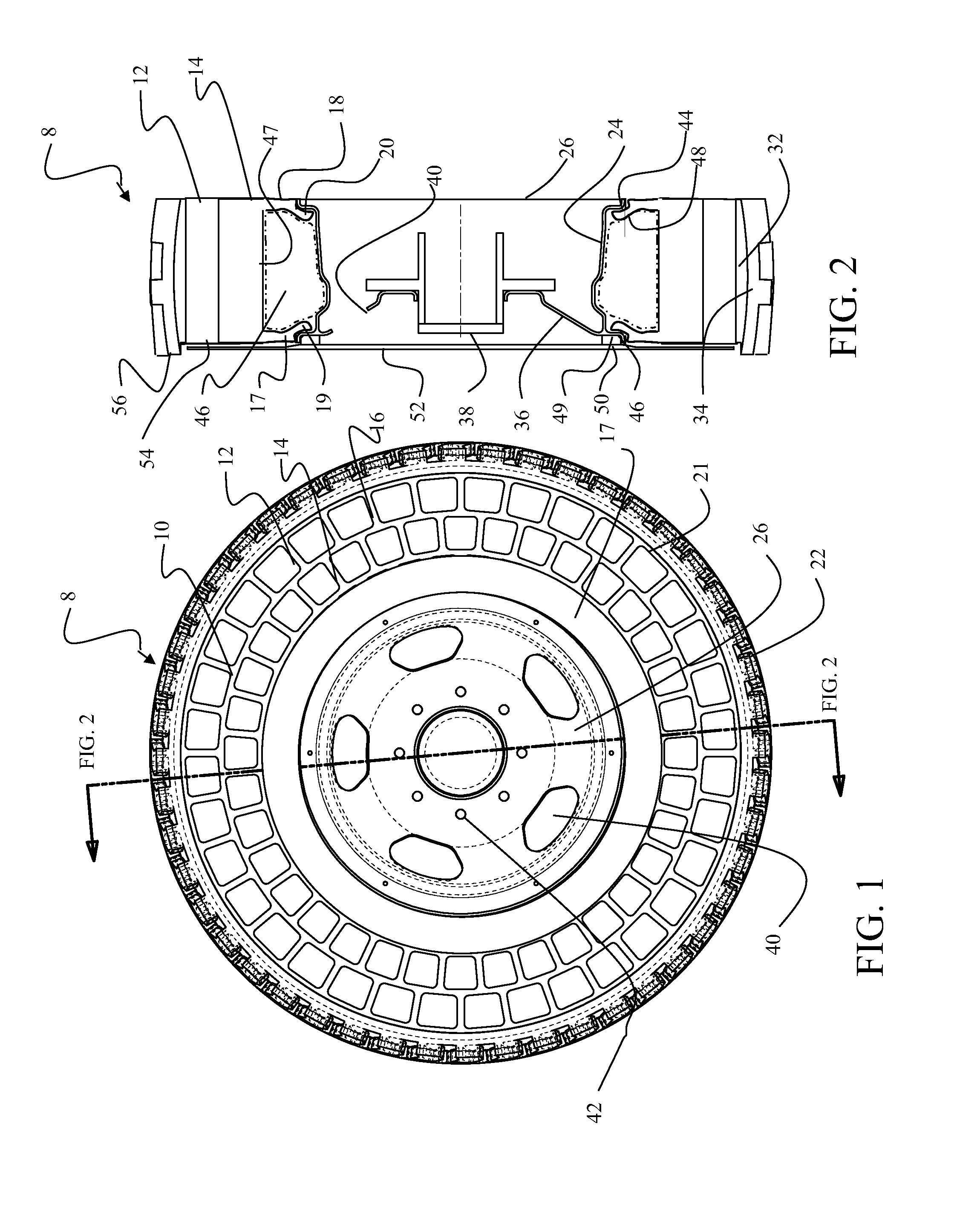 Non-pneumatic survivable tire mounting system for conventional wheels