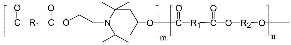 Polyester copolymer with hindered amine group-containing main chain and preparation method thereof