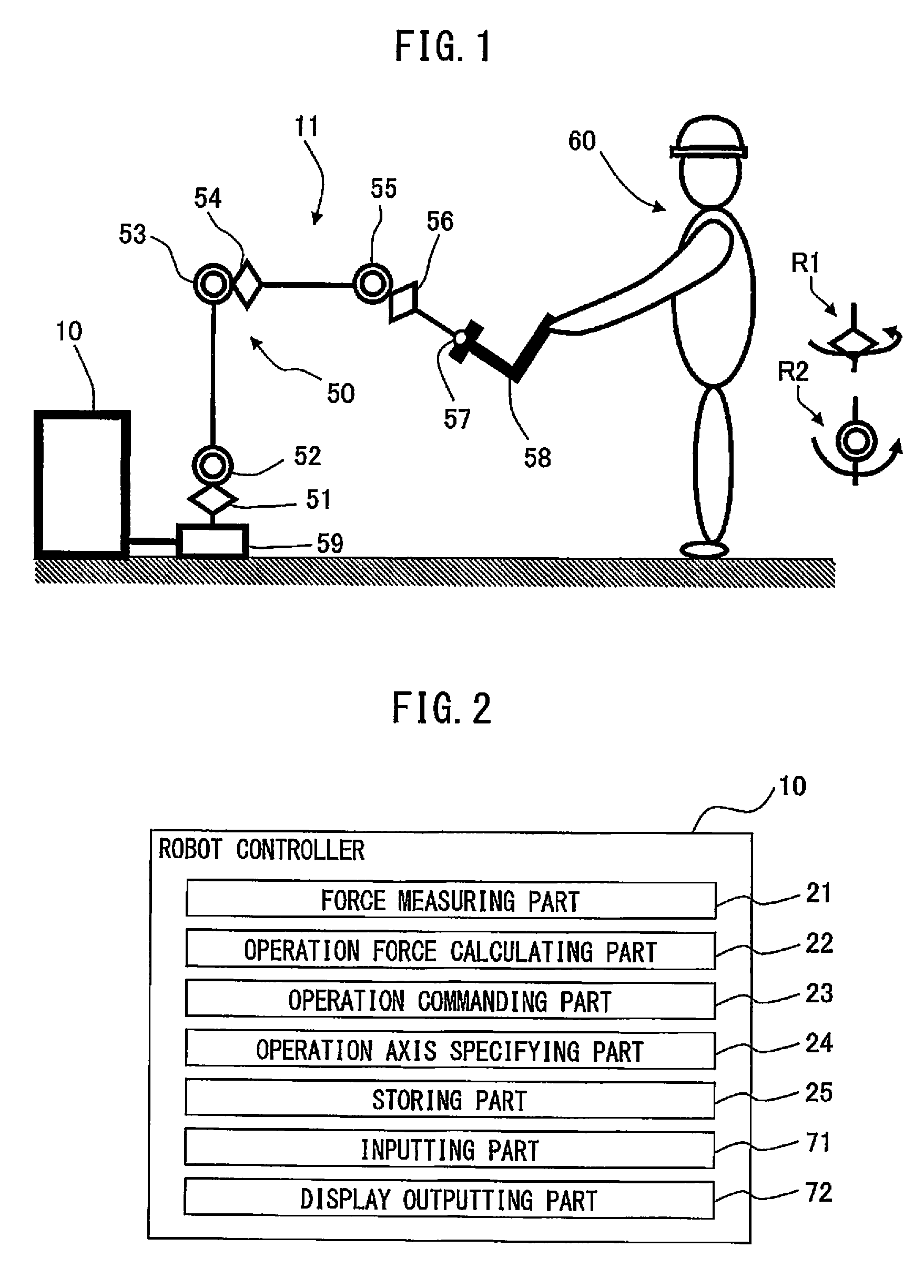 Robot controller and robot system for moving robot in response to force