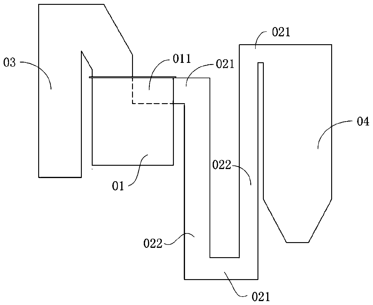 Circulating fluidized bed flue gas purification system and integrated connecting device thereof