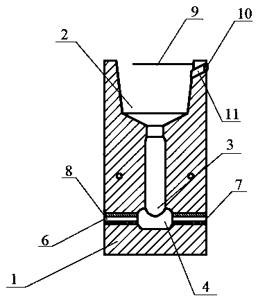 General die for conducting thermite welding on grounding grid