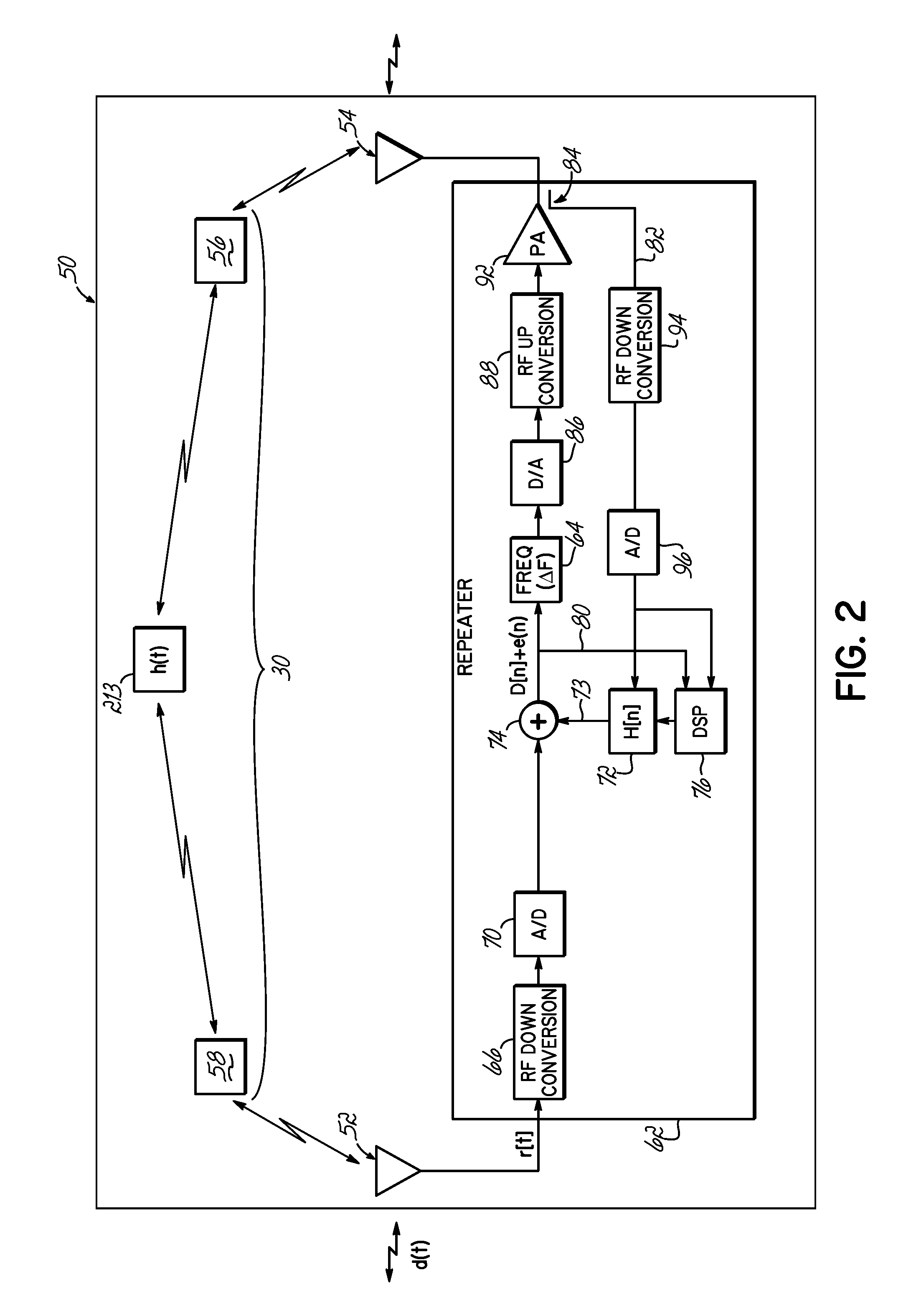 System and method for feedback cancellation in repeaters