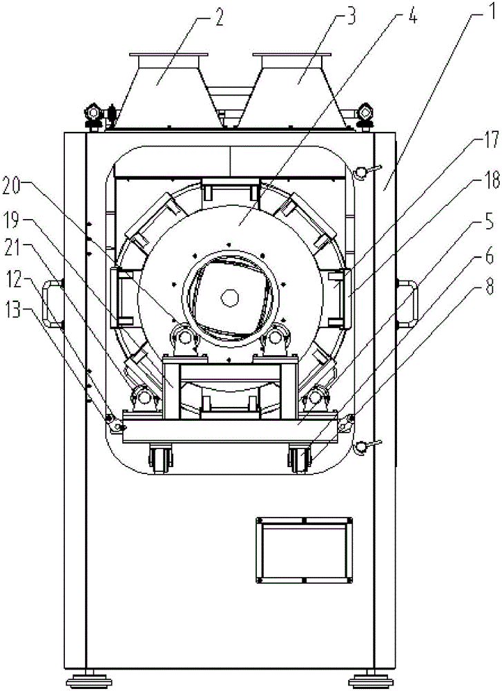 Coating machine with replaceable drum