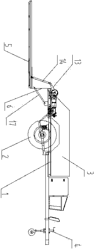 Travel trailer with carriage cover having electric overturning function