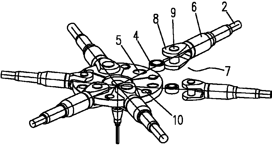 Large radio telescope with active displacement type cable net knot supporting structure