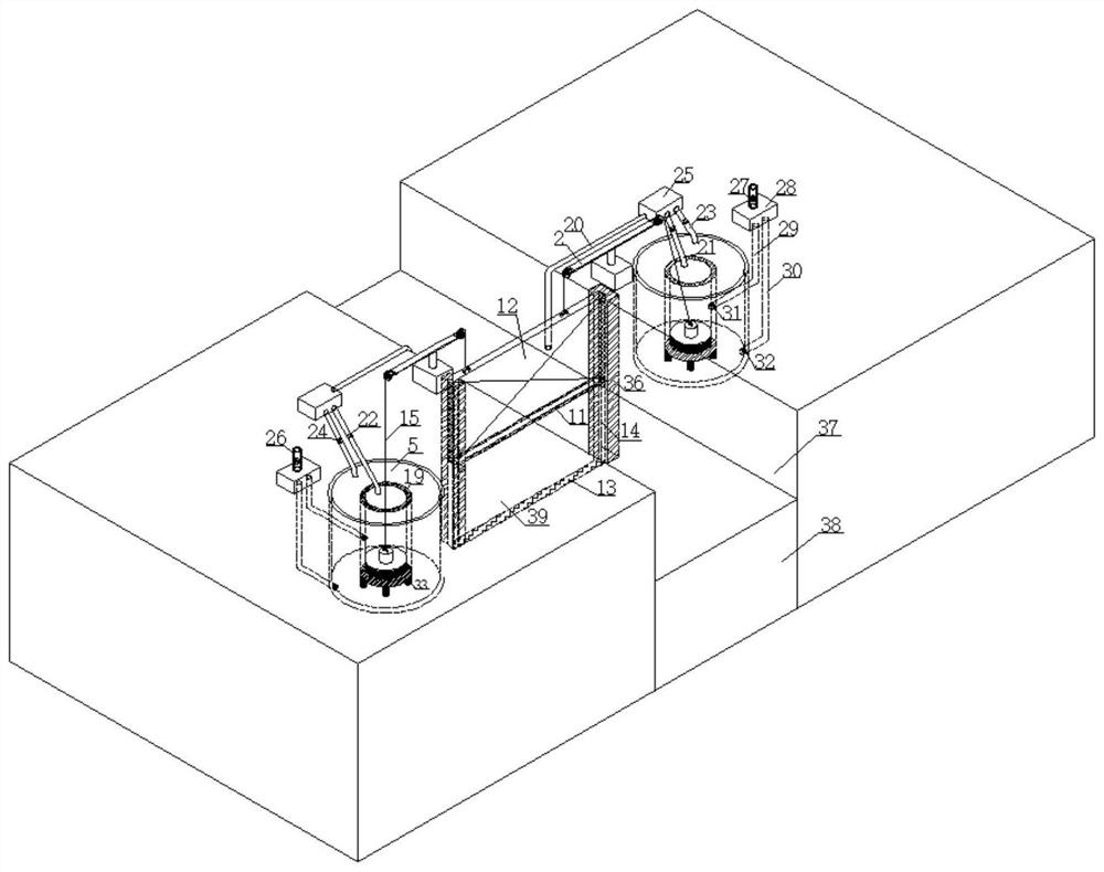 A landscape gate equipped with a piston gate opening and closing device and its operation method