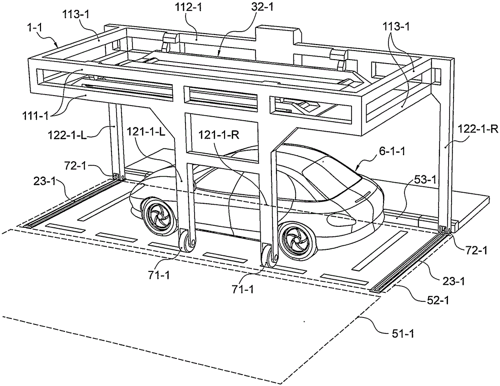 Double-layer parking device with lifting transverse-movement mechanism