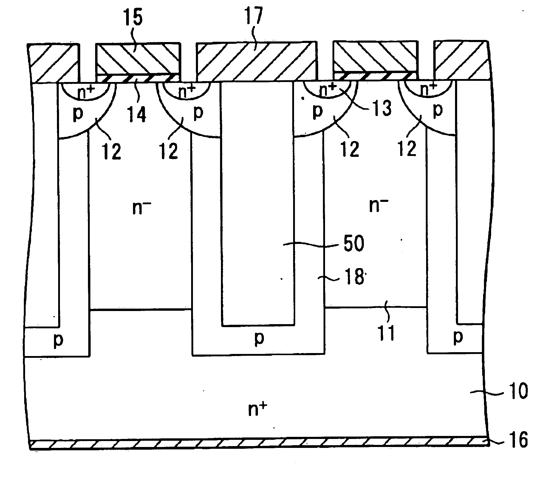 Power semiconductor device having RESURF layer