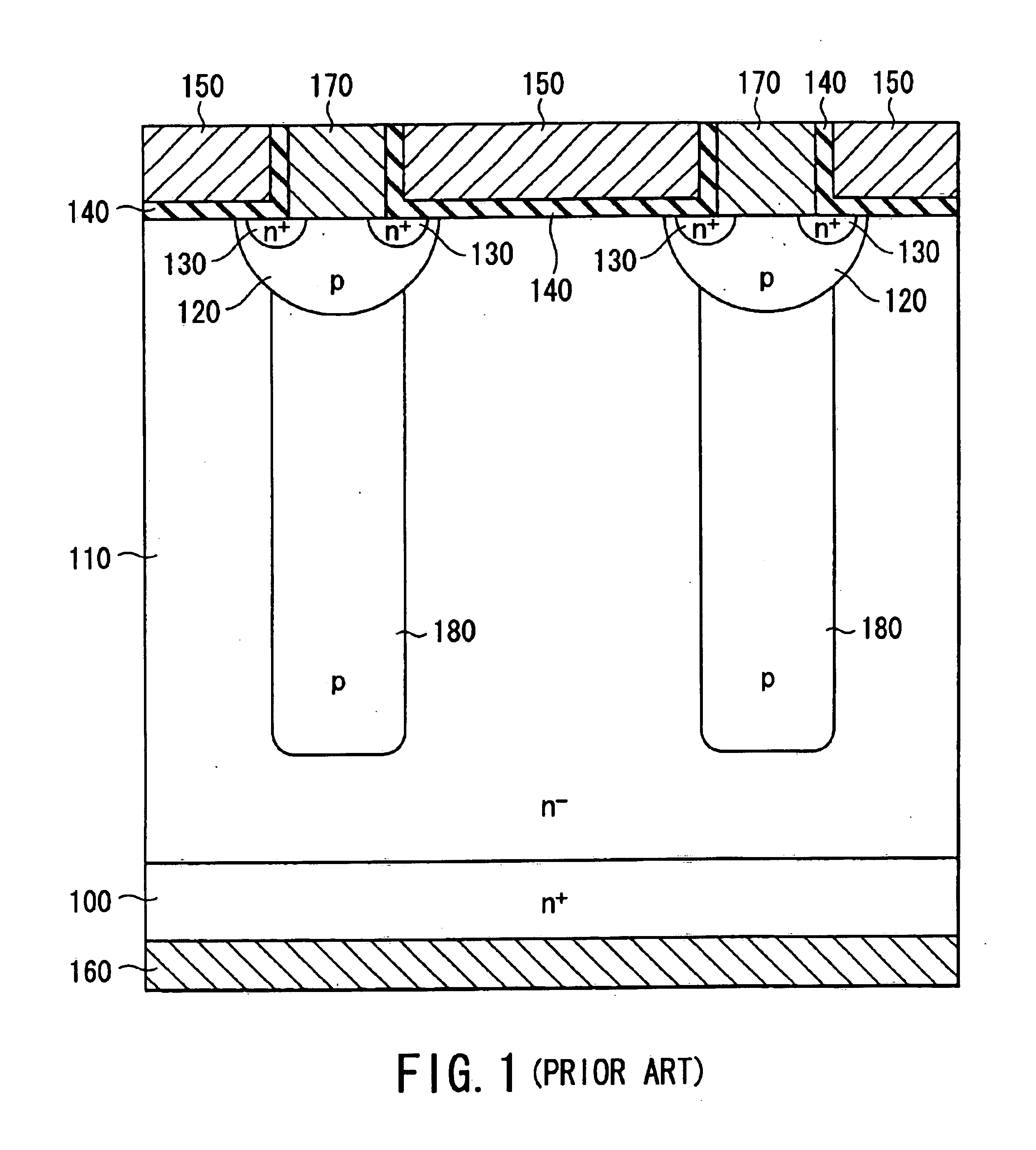 Power semiconductor device having RESURF layer