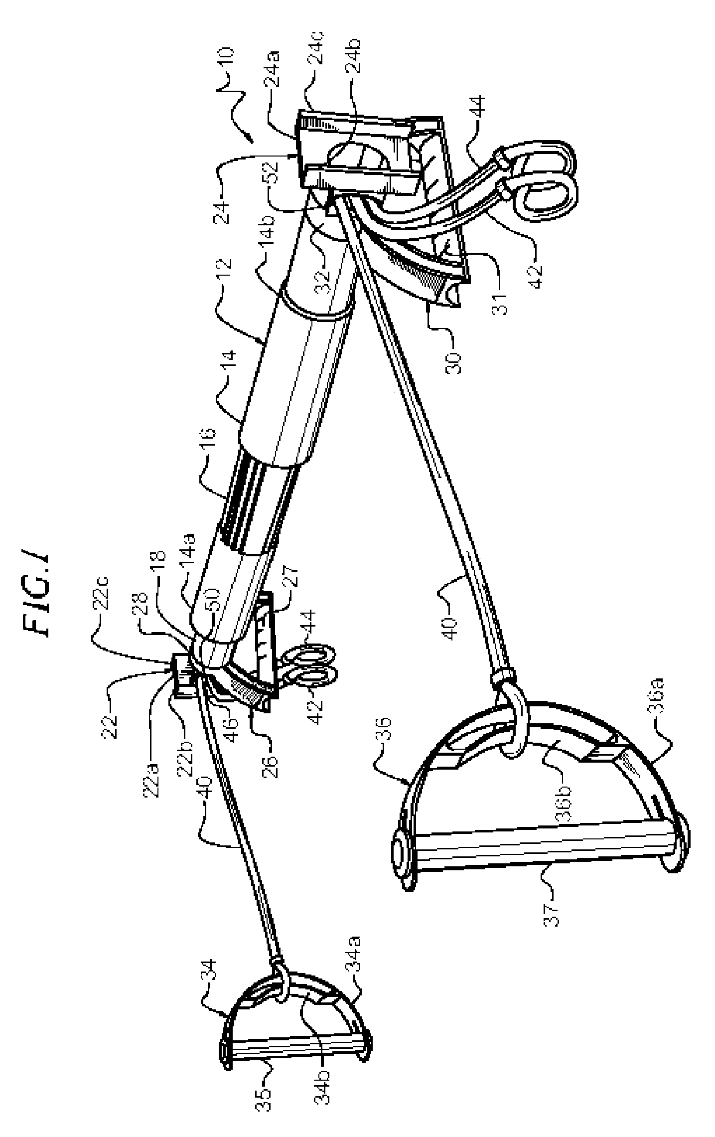 Doorway-mounted exercise device with resistance bands