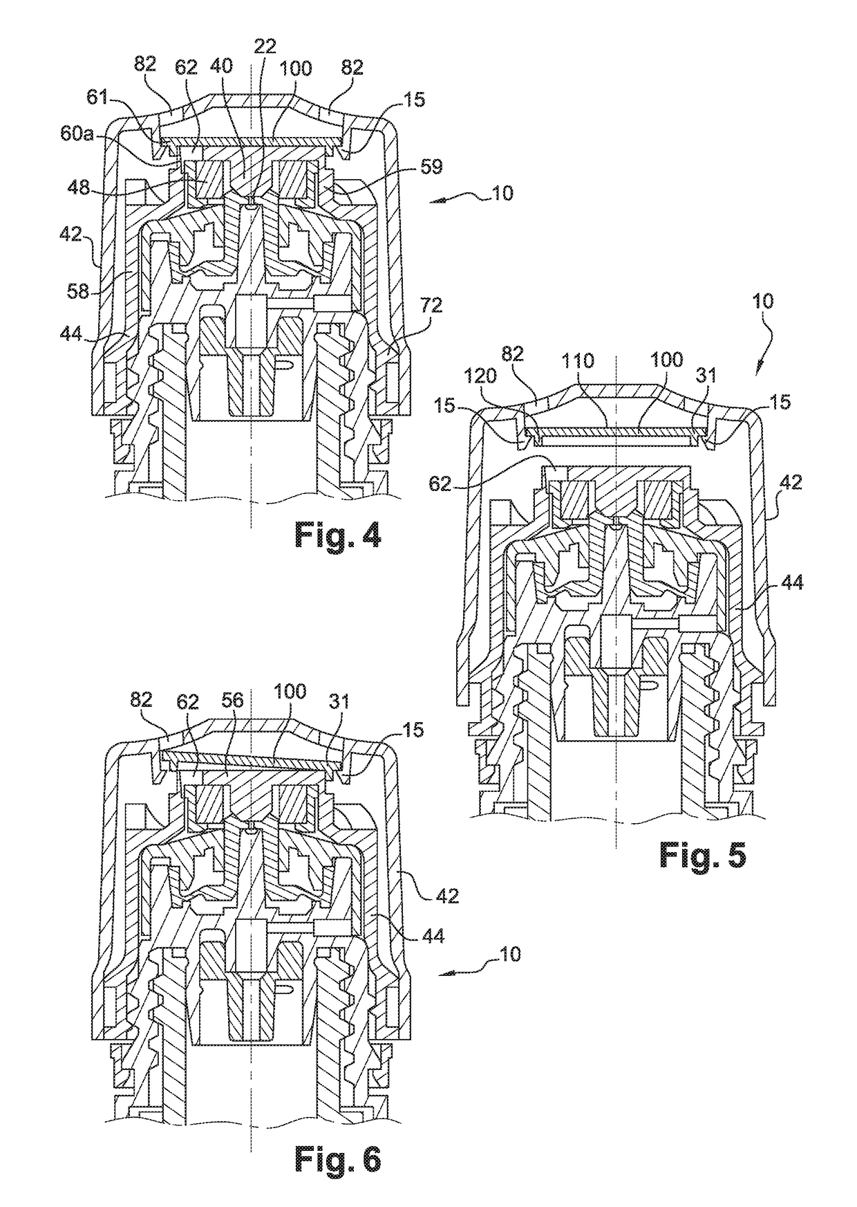 Liquid dispensing nozzle and device comprising a cap