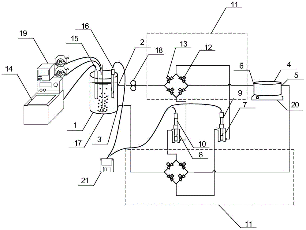 Active sludge aerobic respiration measuring device capable of being self-examined and corrected and application method thereof